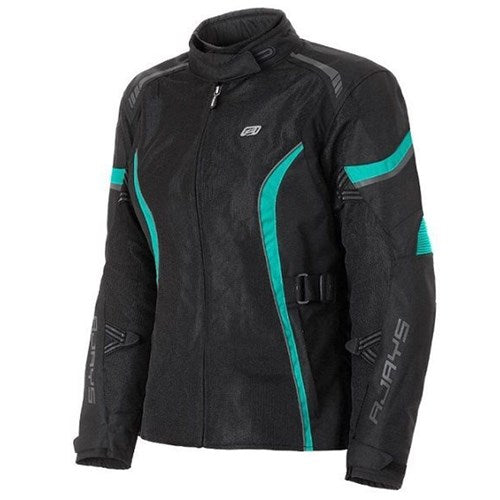 RJAYS ATHENA AIR JKT BLK/AQUA LADIES (8)  [ONC01]