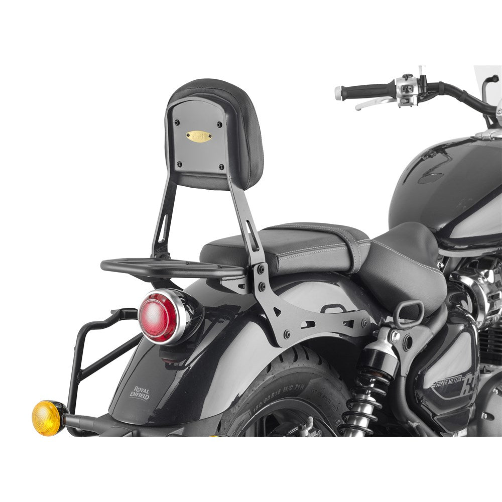 GIVI BACKREST WITH DETACHABLE RACK - ROYAL ENFIELD SUPER METEOR 650 23- [SPC01]