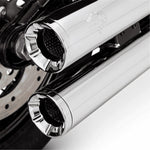 V&H ELIMINATOR 300 SLIP-ONS CHROME SOFTAIL 18-22 (FITS: HERITAGE + DELUXE) (WILL BECOME V16316) [ONC01]