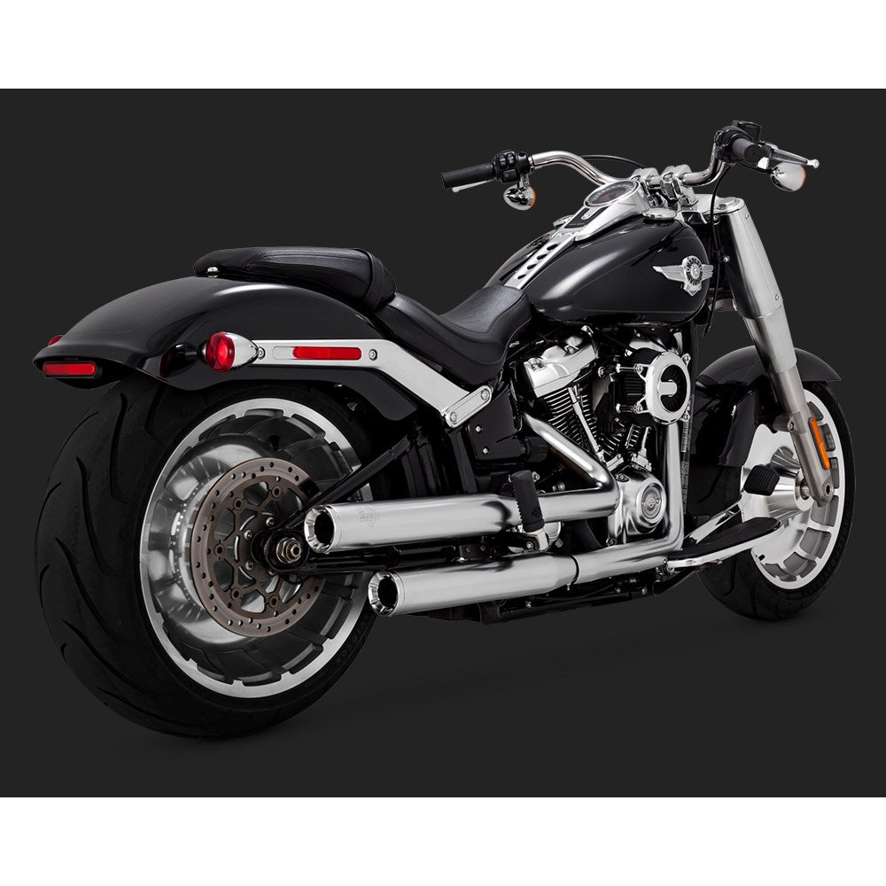 V & H ELIMINATOR 300 SLIP-ONS *SATIN* CHROME SOFTAIL 18-22 (EXC FXFB/FLDE/FLHC-ALL) (WILL BECOME V16322) [ONC01] 