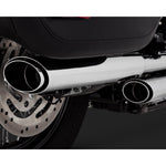 V&H TWIN SLASH CHROME SOFTAIL 18-20 (FITS: HERITAGE + DELUX) (WILL BECOME V16379) [ONC01] 