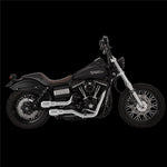 V&H HI-OUTPUT GRENADES 2-2 CHROME/CHROME END CAPS DYNA 06-17 (EXC SWITCHBACK) [ONC01]