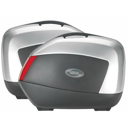 GIVI SIDE CASES (PAIR) 35L EACH BLACK/RED/SILVER (ONLY FOR USE WITH PLX/PLXR FRAMES)  [ONC01]