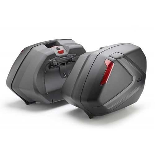 GIVI SIDE CASES (PAIR) 37L EACH BLACK/RED/CARBON (FOR USE ONLY WITH PLX/PLXR FRAMES)