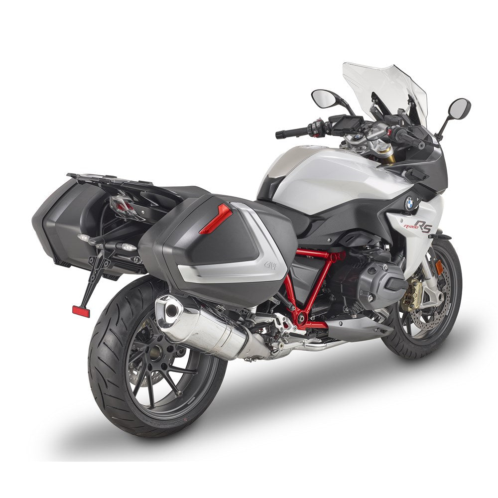GIVI SIDE CASES (PAIR) 37L EACH BLACK/RED/SILVER (FOR USE ONLY WITH PLX/PLXR FRAMES)