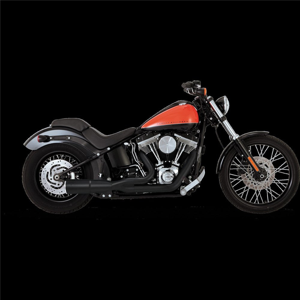 V & H HI-OUTPUT 2-1 SHORT BLACK SOFTAIL 86-17 (EXCL ROCKER/CVO 09 & FXSB/FXSE) [ONC01] 