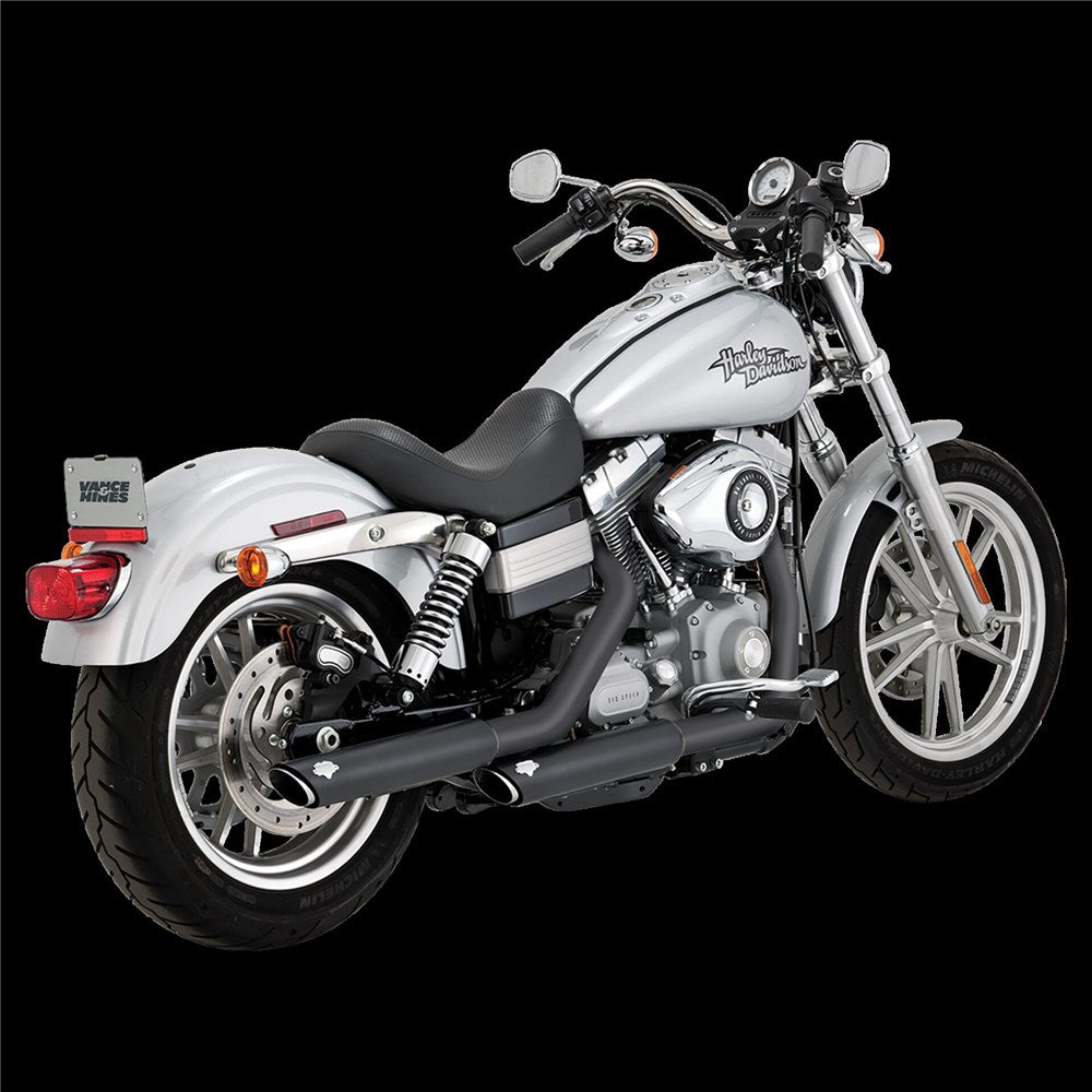 V & H TWIN SLASH 3IN SLIP-ON BLACK DYNA 91-16 (EXC FXDF/2010 FXDWG) (WILL BECOME V46838) [ONC01] 