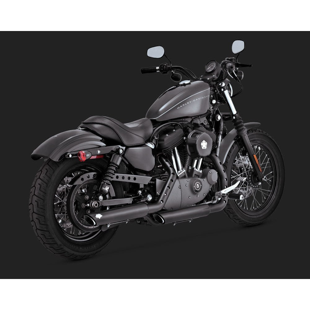 V & H TWIN SLASH 3IN SLIP-ONS BLACK SPORTSTER 14-21 (WILL BECOME V46361) [ONC01] 