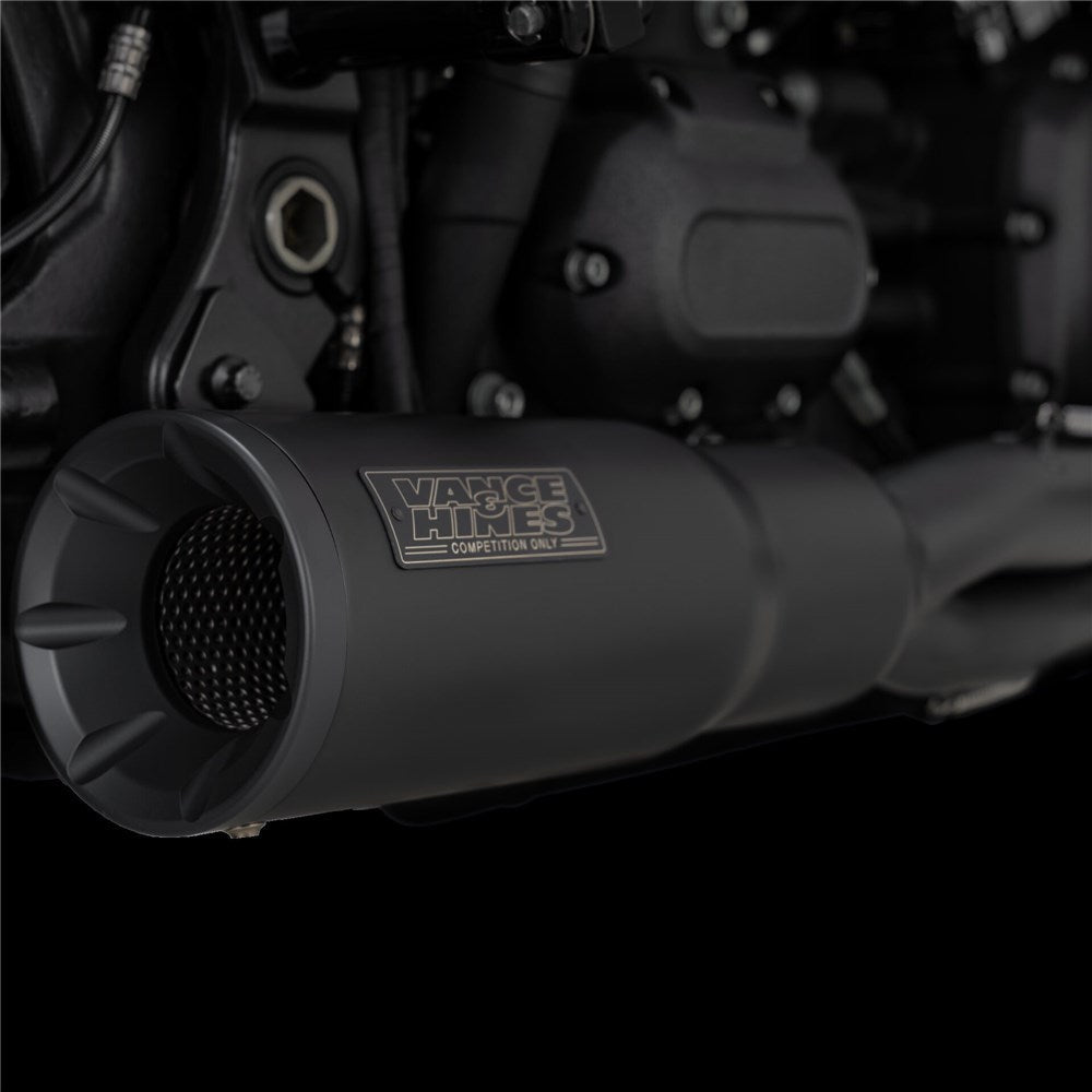 V&H HI-OUTPUT 2-1 PCX STAINLESS BLACK SOFTAIL 18-22 (FITS FXFB/FXBB/FLSL/FLDE/FXLR) (WAS V47631)