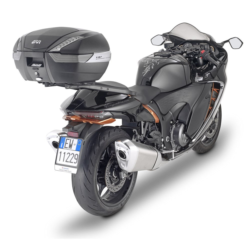 GIVI MONOKEY TOPCASE 47L TECH BLACK/CLEAR CARBON INSERT