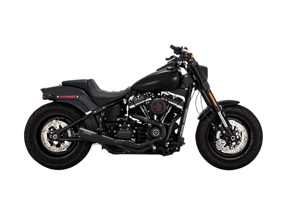 2-into-1 Upsweep Exhaust - Black. Fits Softail 2018-2024 Non-240 Tyre Models