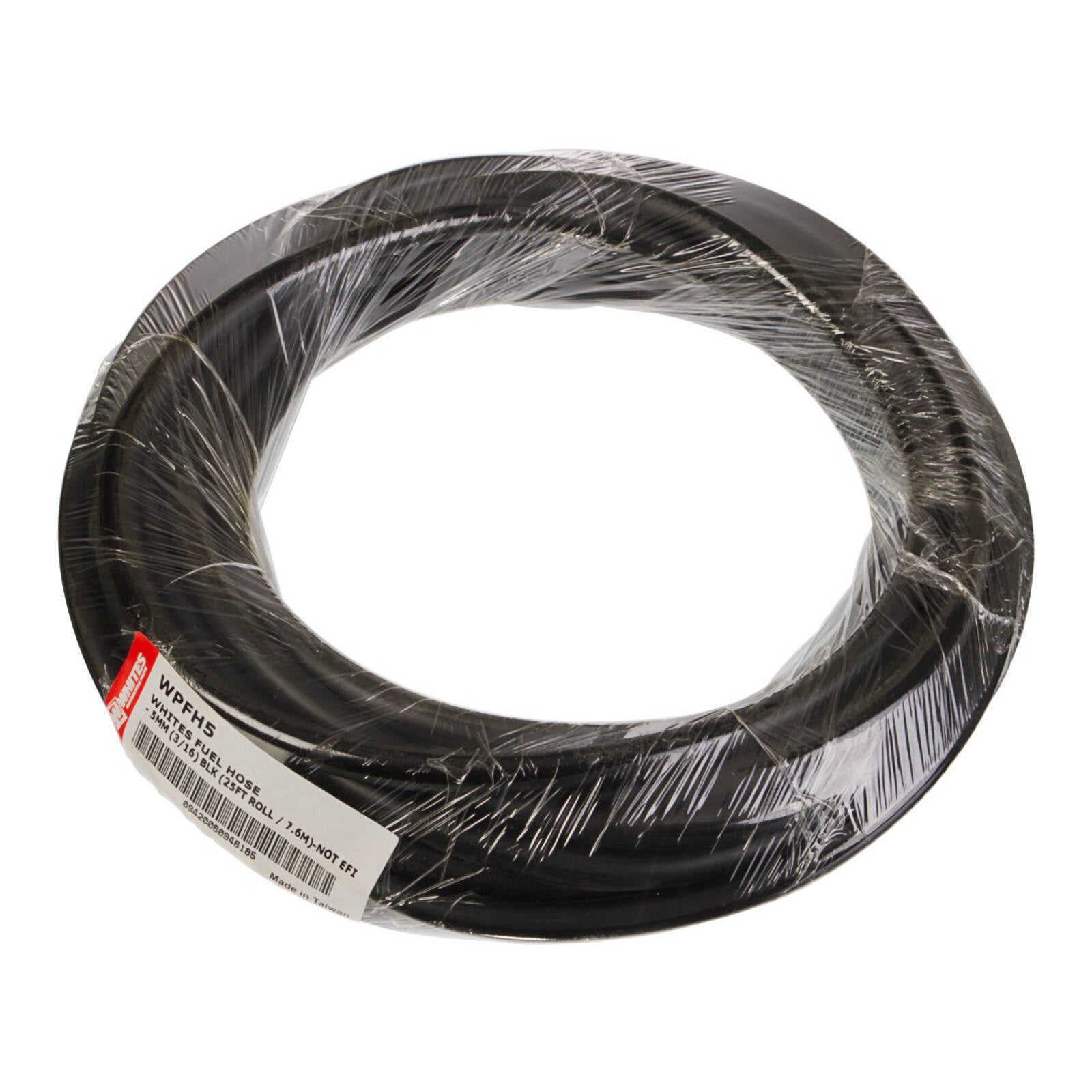 WHITES FUEL HOSE - 5mm (3/16) BLK (25FT ROLL / 7.6M)-NOT EFI