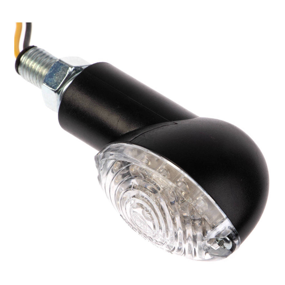 Whites LED Mini-Catseye Flasher - Black  Short Stem