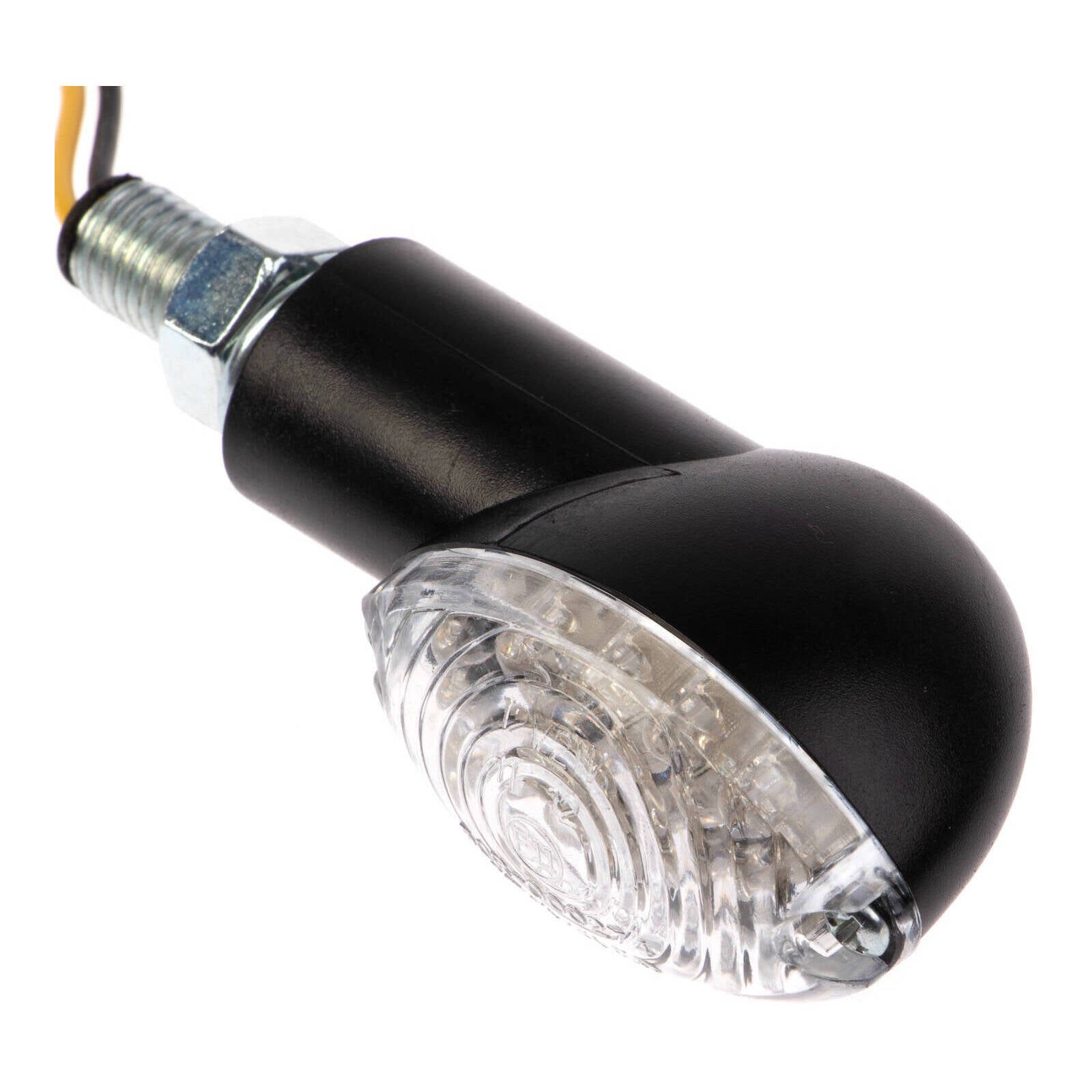 Whites LED Mini-Catseye Flasher - Black  Short Stem