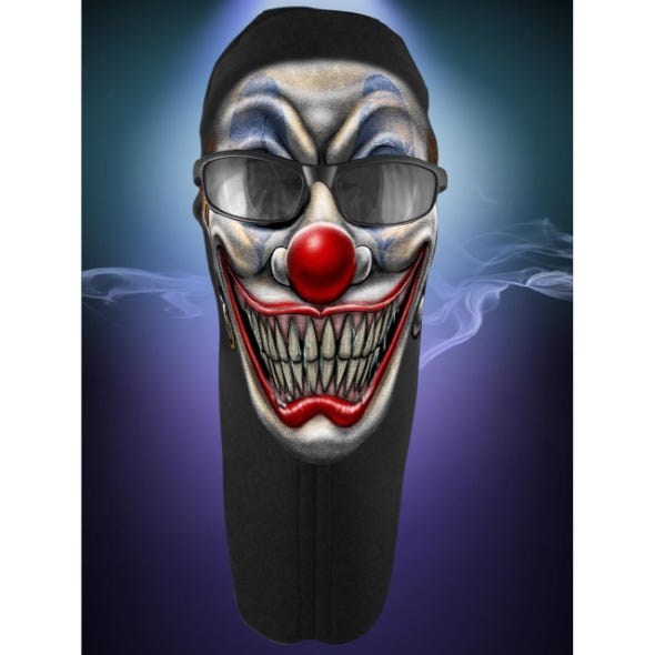 WICKED WEAR WICKED WEAR CLOWN COLOUR FULL FACE MASK