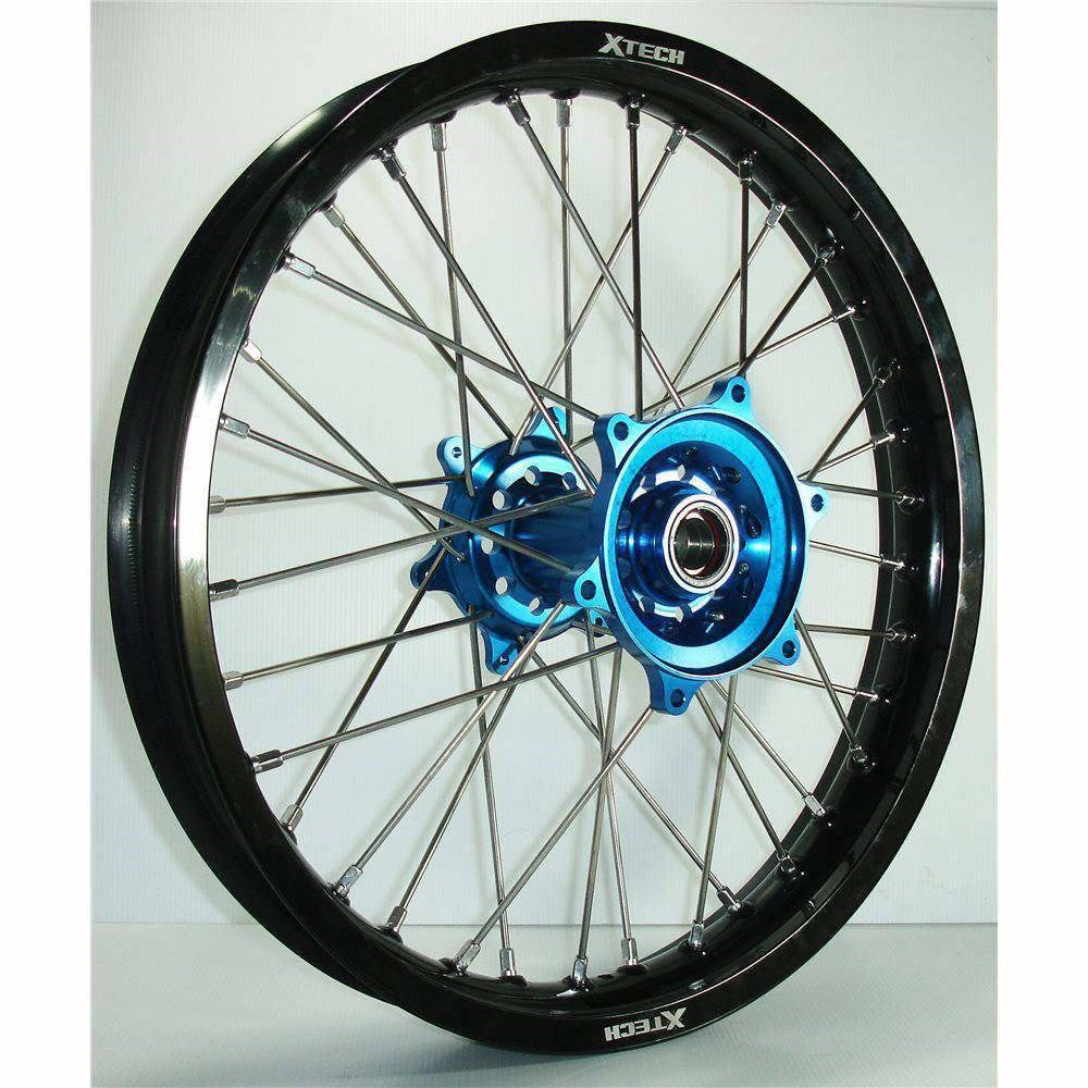 XTECH KAW KX85 01-23 1.40x19 FRONT BLK RIM/BLU HUB/SLV SPK
