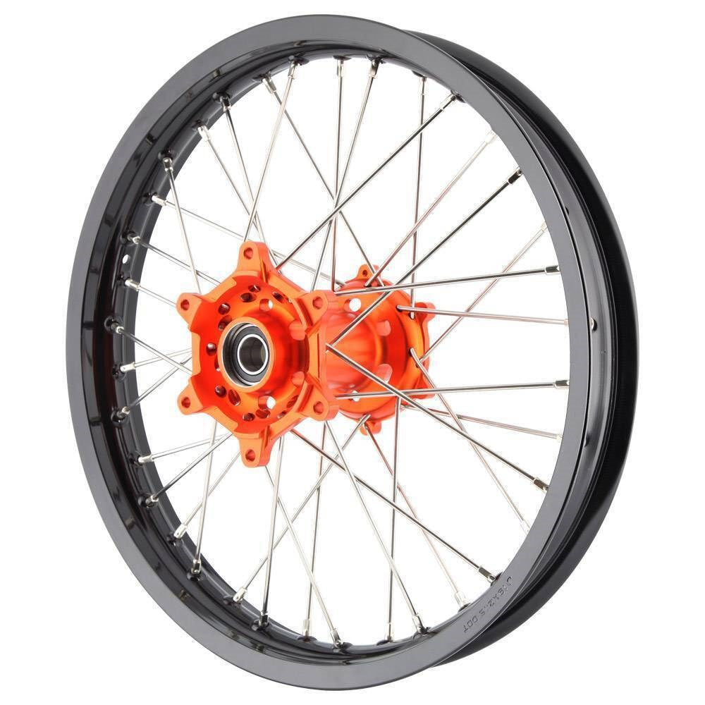 XTECH KTM/HUSQ MX/ENDURO 2.15x18 REAR BLK RIM/ORG HUB/BLK SPK
