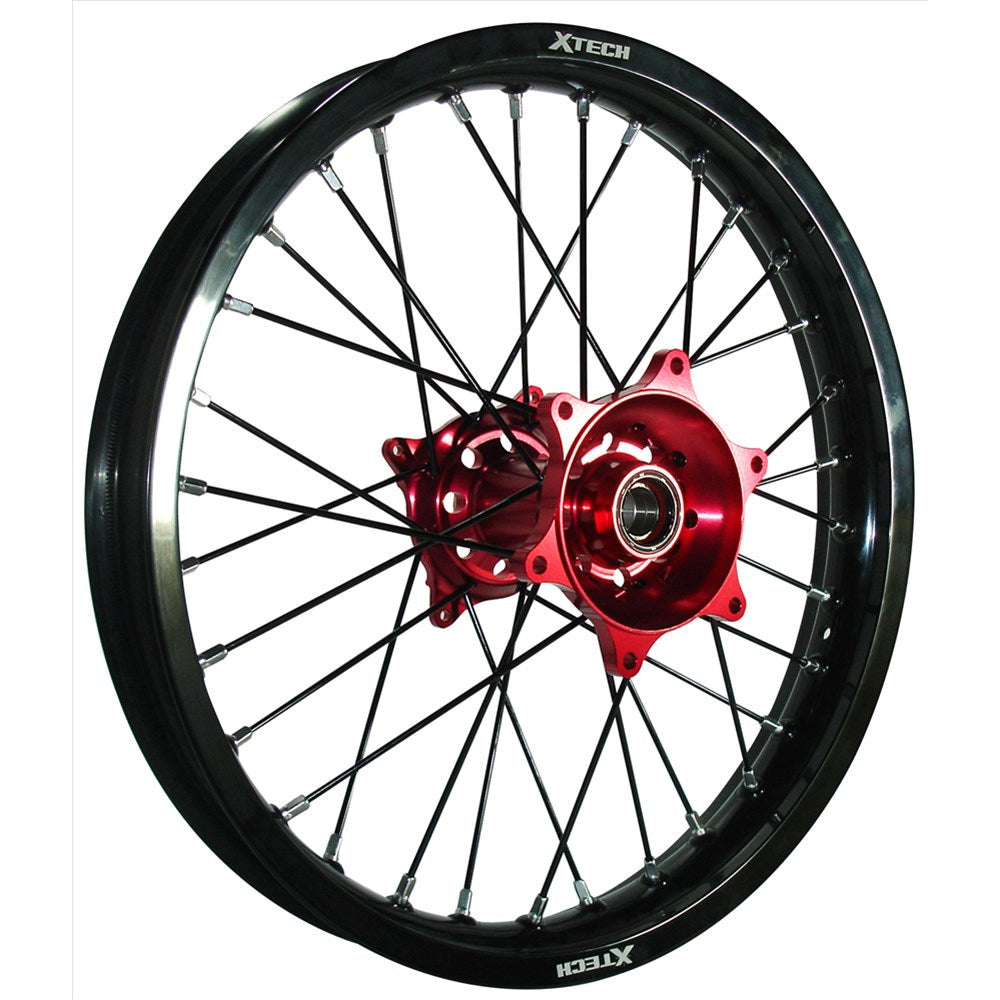XTECH KTM/HUSQ/GAS GAS 2.15x19 REAR BLK RIM/RED HUB/SLV SPK