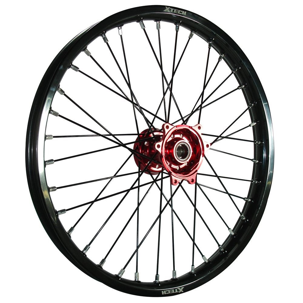XTECH KTM/HUSQ/GAS GAS 1.60x21 FRONT BLK RIM/RED HUB/BLK SPK