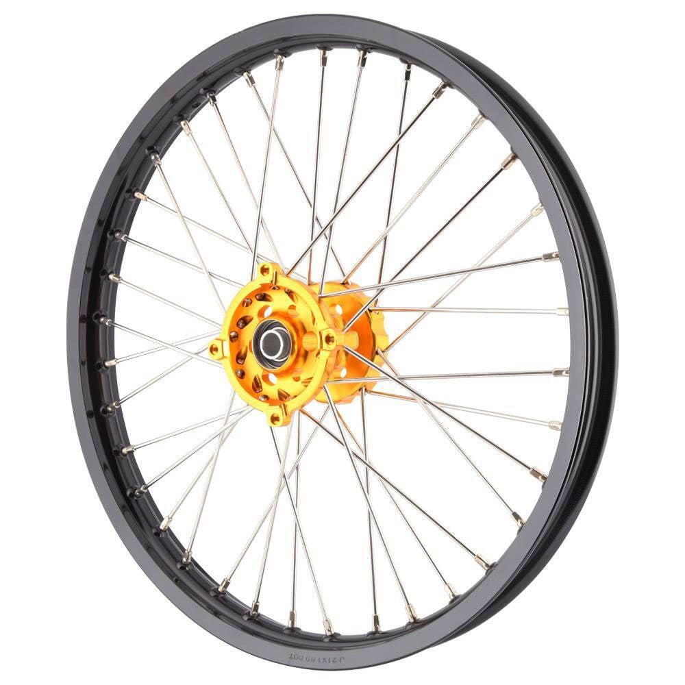 XTECH SUZ RMZ 1.6x21 FRONT BLK RIM/GLD HUB/BLK SPK
