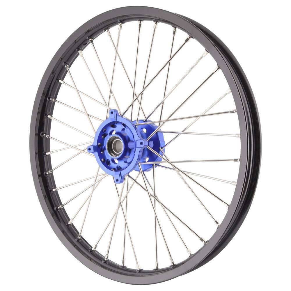 XTECH YAM LATE YZF/WRF* 1.6x21 FRONT BLK RIM/BLU HUB/SLV SPK