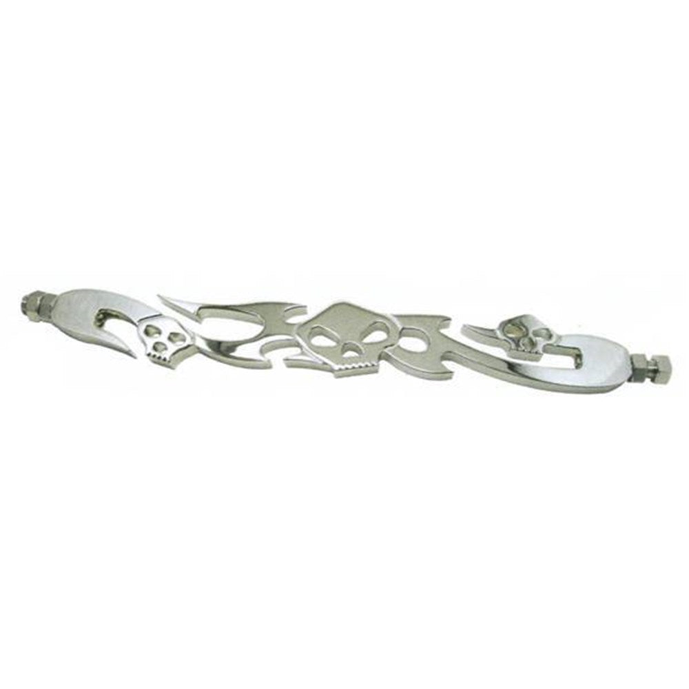 ZODIAC SHIFTROD SKULL (D) 11-3/4 IN BILLET CHR
