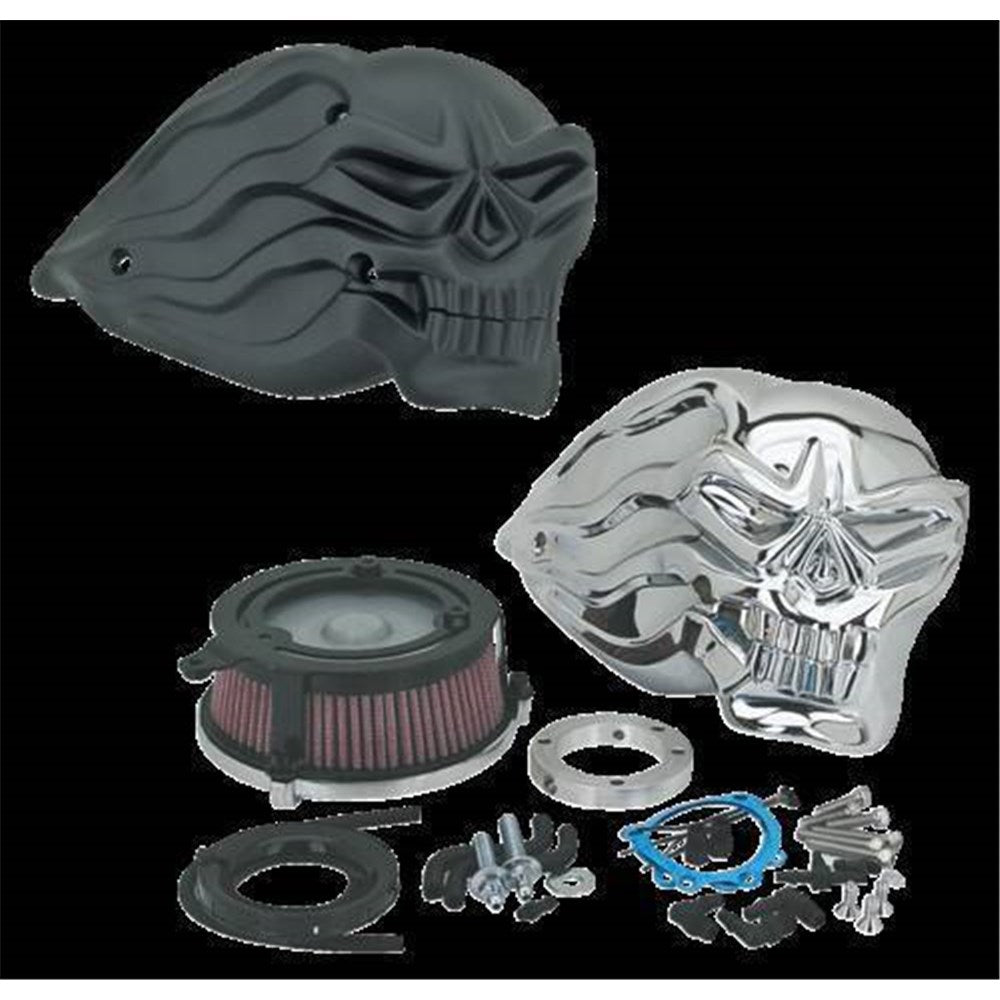 ZODIAC SKULL AIR CLEANER KIT CHR 99-07 BIG TWIN TWINCAM CV/DELPHI