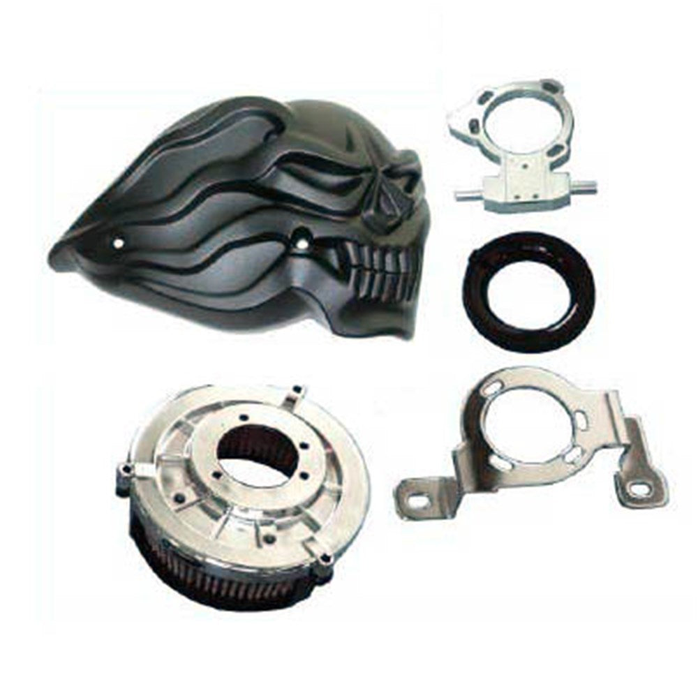 ZODIAC SKULL AIR CLEANER KIT BLK 99-07 BIG TWIN TWINCAM CV/DELPHI