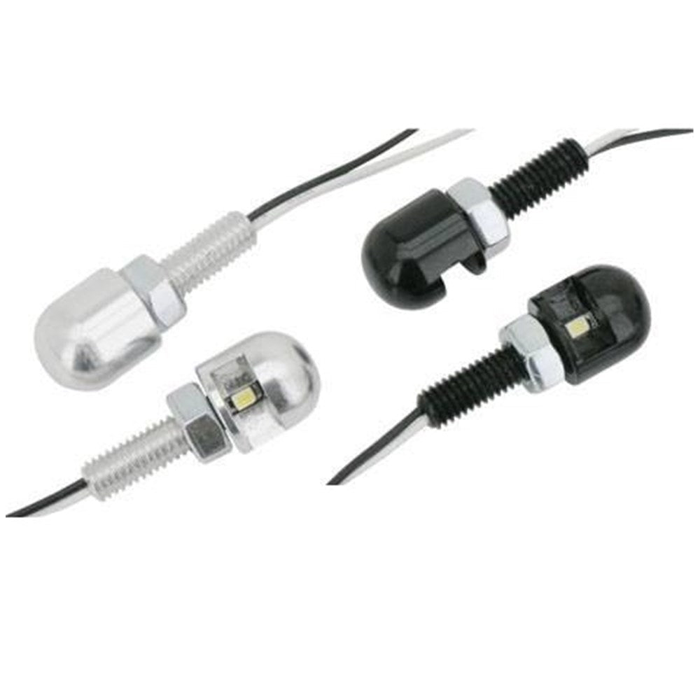 ZODIAC MINI LED LIC PLATE LIGHTS ROUND BLK