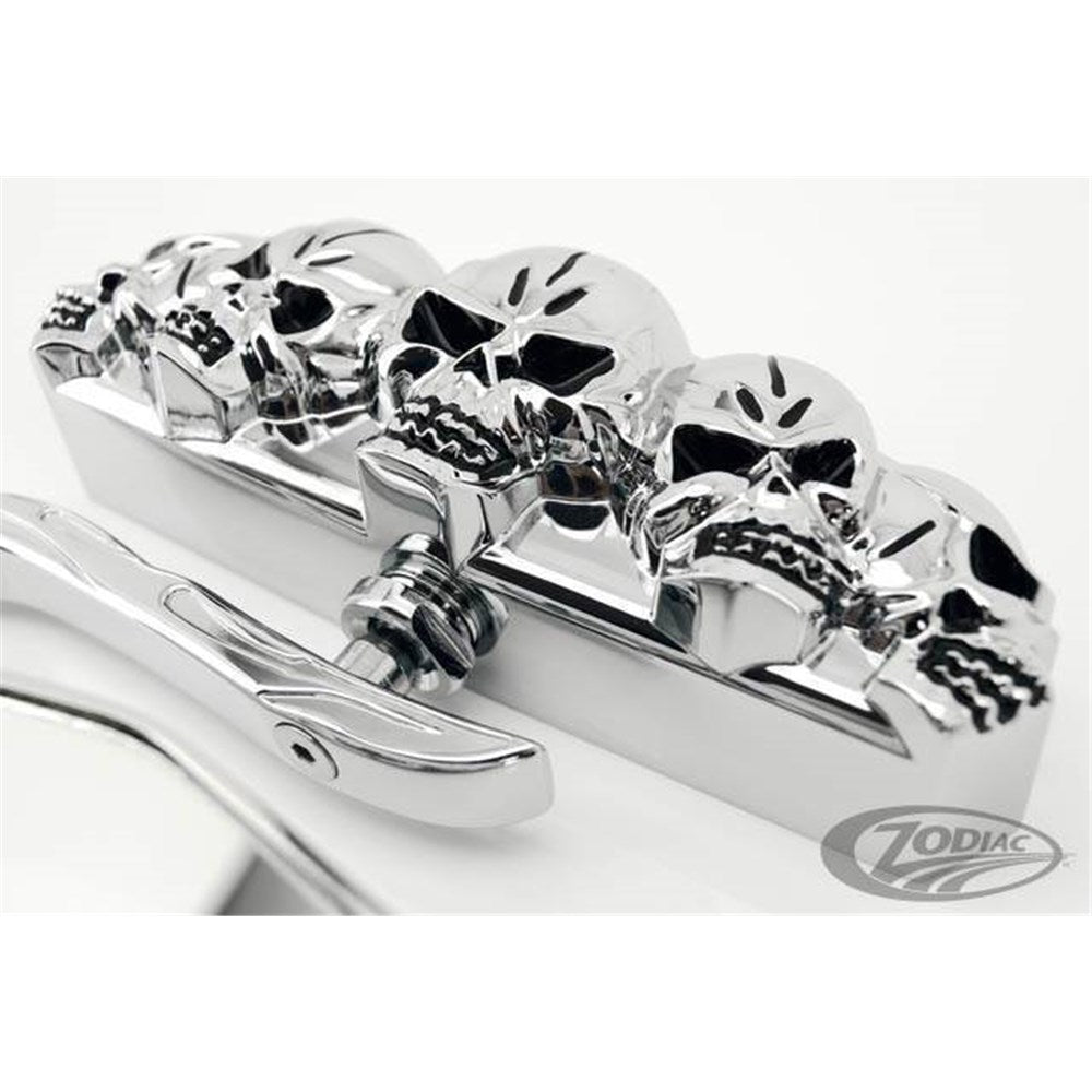 ZODIAC SKULL VISION MIRROR SET CHROME