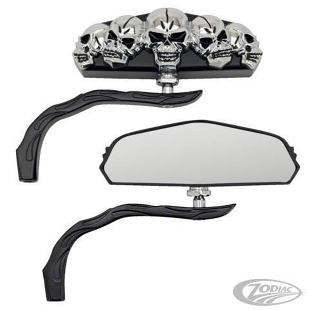 ZODIAC SKULL VISION MIRROR SET BLK