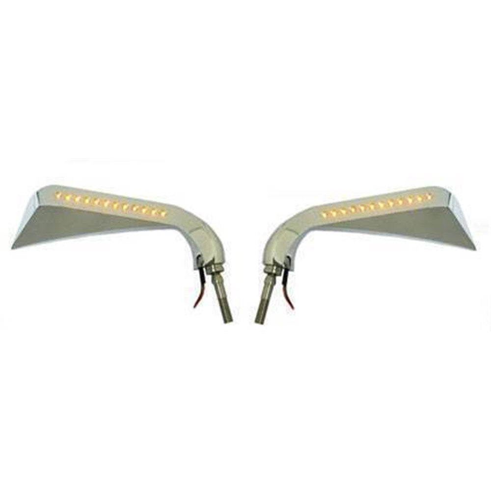 ZODIAC AVENGER MIRRORS PAIR BLK W/LED