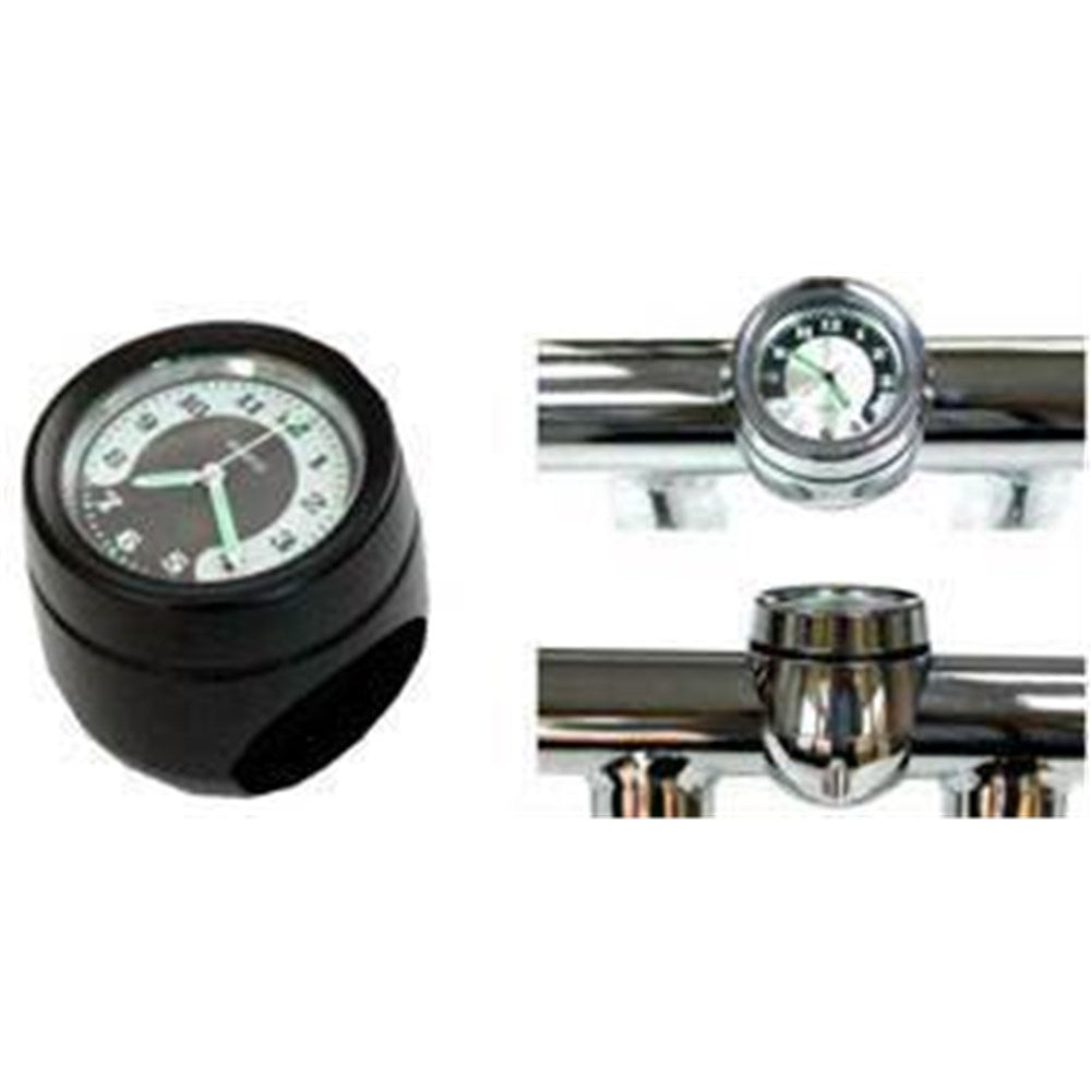 ZODIAC CLOCK- STEER STEM MOUNT BLK F/39MM FORK MODELS 87-14