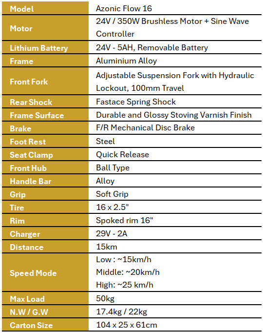 Azonic Flow 20 - 36V / 7.5Ah / 750W