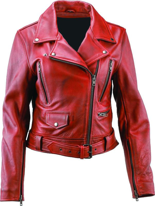 Kuryakyn Leather By River Road Arabian Spice Leather Jacket Red Womens - Small