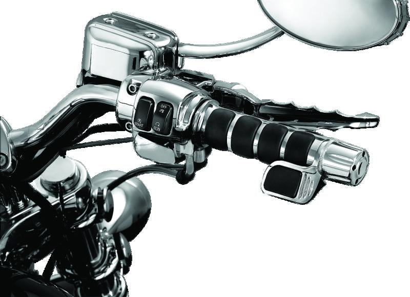 Kuryakyn ISO Grip With Contoured Throttle Boss Throttle-By-Wire Chrome