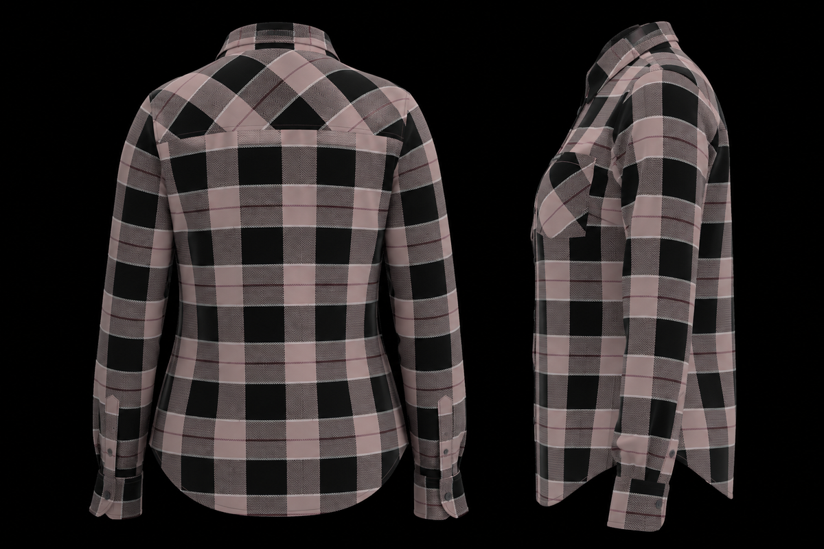H-D® Women's Standard Buffalo Plaid Long Sleeve Shirt – Dusty Mauve & Harley Black