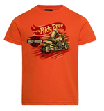 Harley-Davidson Youth Blaze Tee – Orange | Ride Free Graphic