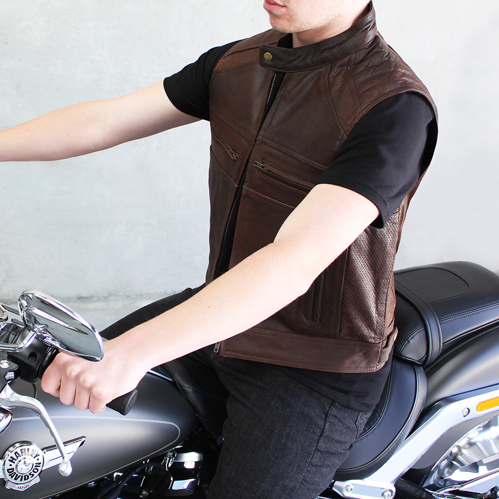 Johnny Reb Men's Botany Vintage Leather Vest