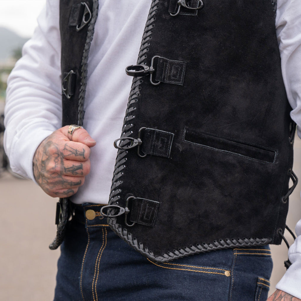 Johnny Reb Men's Bullar Suede Vest - Black Suede - product image 2