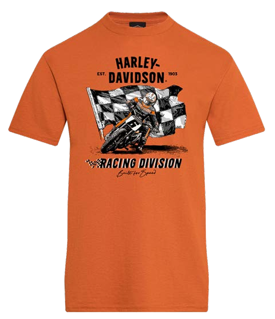 Harley-Davidson Carving Racing Tee – Texas Orange | Exclusive Joe Rascal Back Print