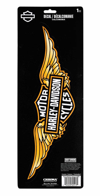 Harley-Davidson Bar & Shield Wings Vinyl Decal 6″×16″ (CG32513) – Classic Wings Logo Sticker