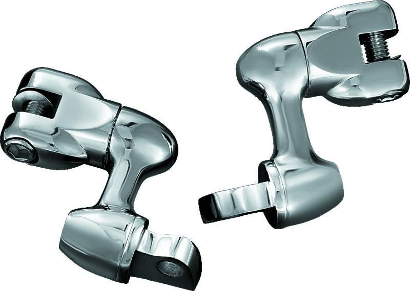 Kuryakyn 2in Adjustable Lockable Offsets With Male Mount Adapter Chrome