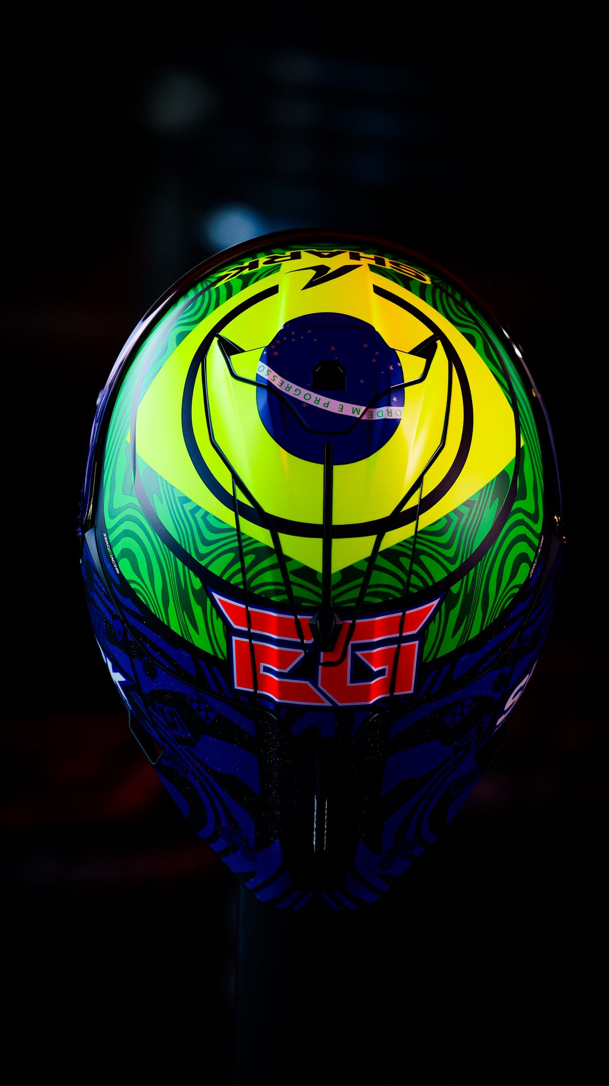 SHARK SKWAL CUP Eric Granado Replica Helmet – Matte Blue / Green / Yellow