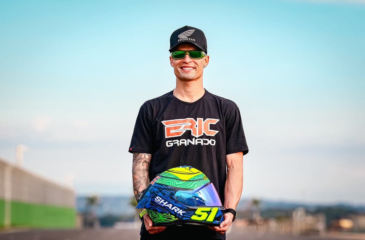 SHARK SKWAL CUP Eric Granado Replica Helmet – Matte Blue / Green / Yellow