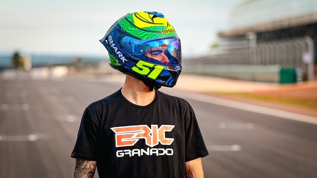 SHARK SKWAL CUP Eric Granado Replica Helmet – Matte Blue / Green / Yellow