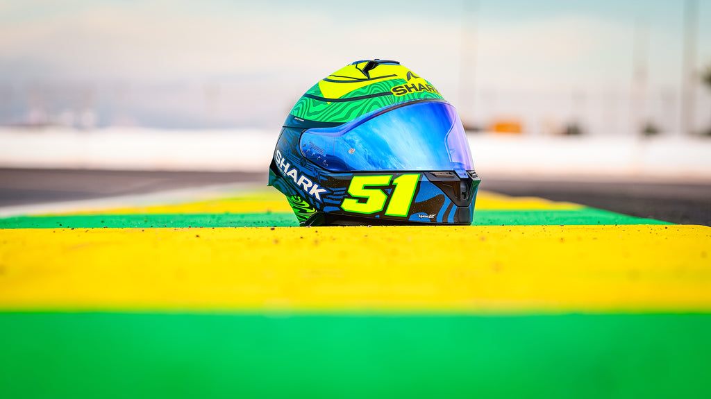 SHARK SKWAL CUP Eric Granado Replica Helmet – Matte Blue / Green / Yellow