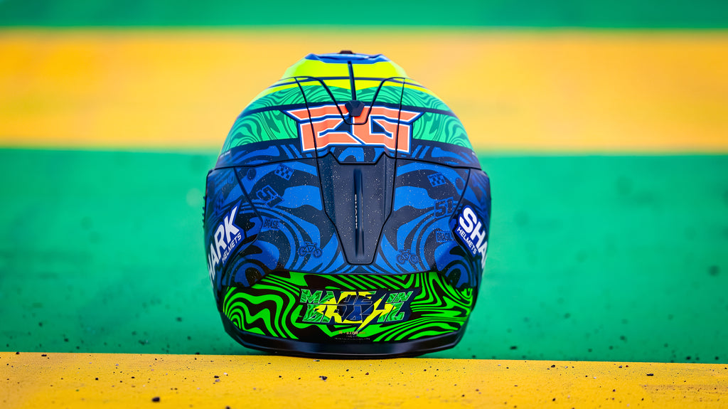 SHARK SKWAL CUP Eric Granado Replica Helmet – Matte Blue / Green / Yellow