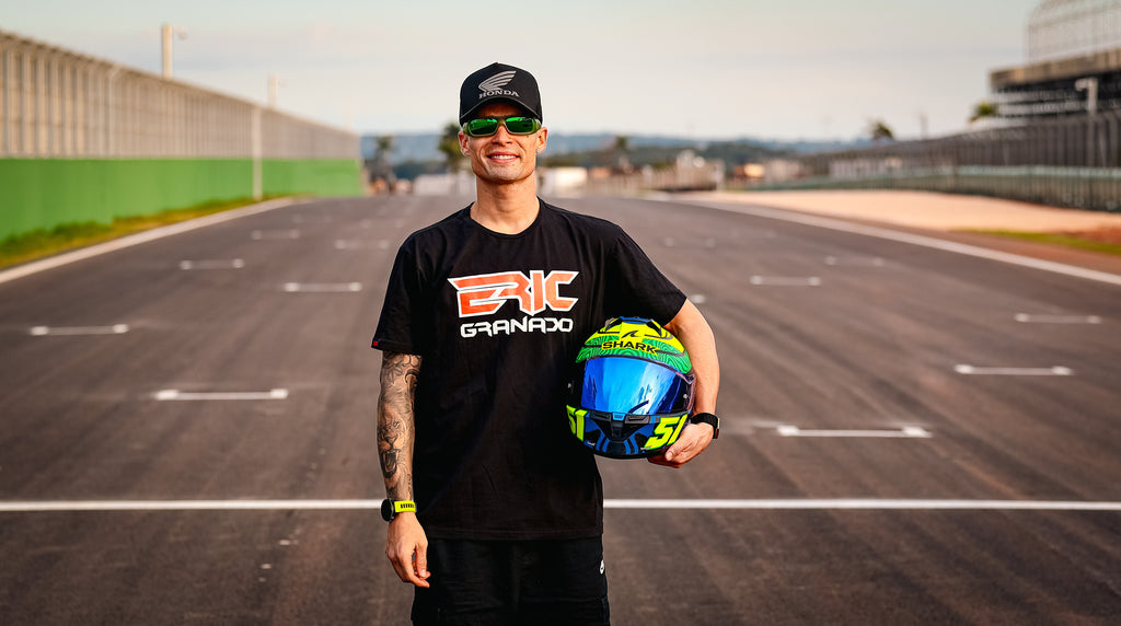 SHARK SKWAL CUP Eric Granado Replica Helmet – Matte Blue / Green / Yellow