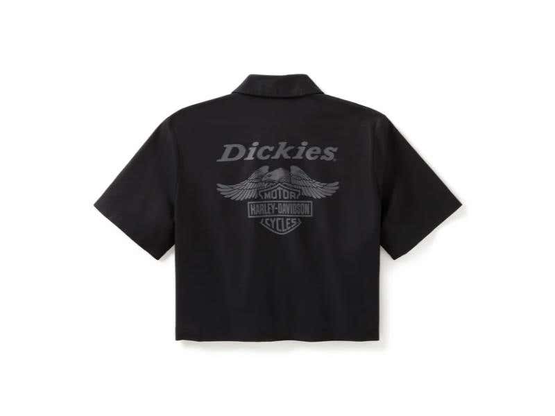 HARLEY-DAVIDSON WOMENS DICKIES X H-D EAGLE CROPPED WORK SHIRT